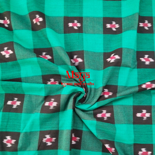 Sambalpuri Check Pine Green Fabric