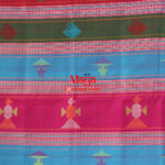 Berhampuri Gangajamuna Border Parrot Green Silk Saree