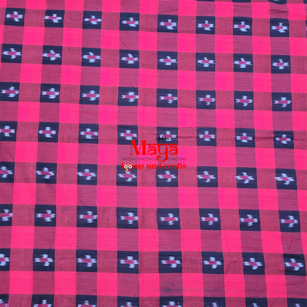 Sambalpuri Check Red Black Fabric