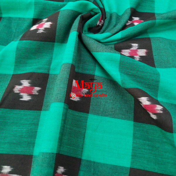 Sambalpuri Check Pine Green Fabric