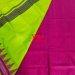 Berhampuri Gangajamuna Border Parrot Green Silk Saree