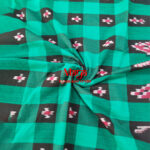 Sambalpuri Check Pine Green Fabric
