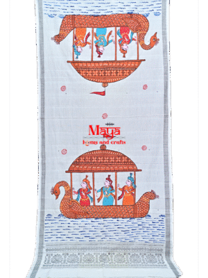 Hand-painted Boita cotton Patachitra dupatta
