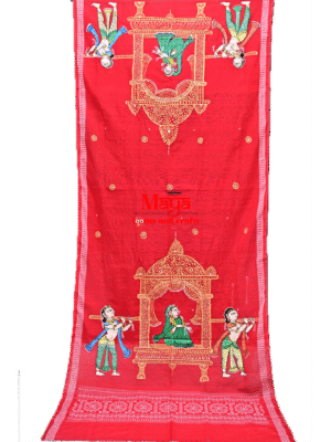 Hand-painted Doli cotton Patachitra dupatta