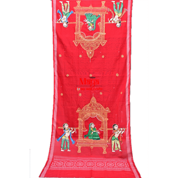 Hand-painted Doli cotton Patachitra dupatta