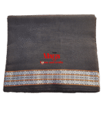 Black Rudraksh Border Fabric