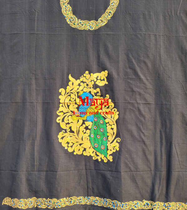 Patachitra peacock Design Kurti Material