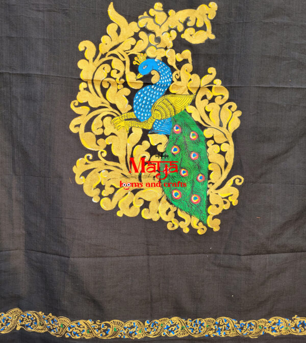 Patachitra peacock Design Kurti Material