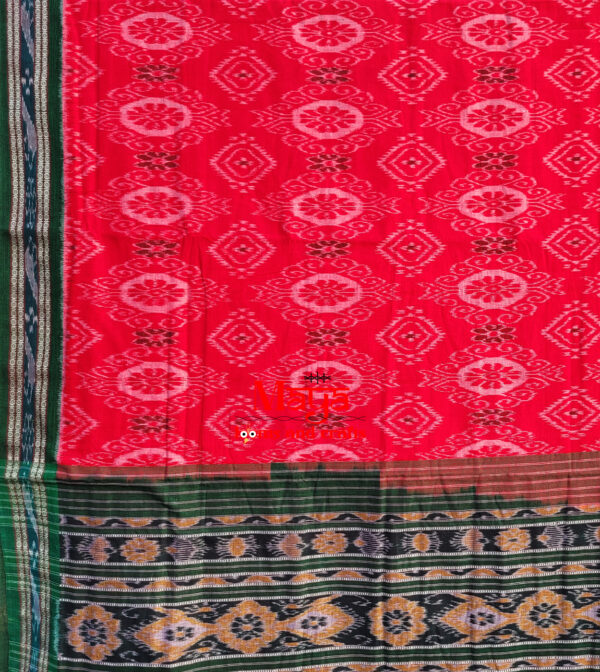 Khandua cotton Red Green saree