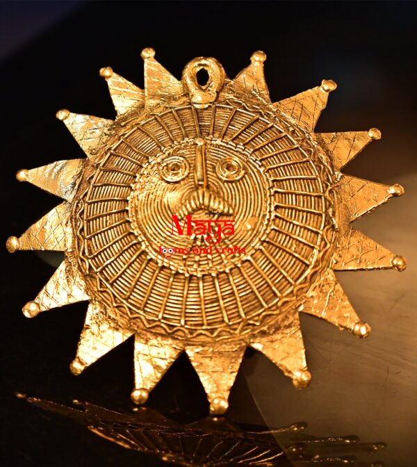 Dhokra Handcrafted Sun Mask Wall Hanging