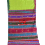 Berhampuri Gangajamuna Border Parrot Green Silk Saree