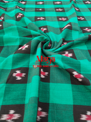 Sambalpuri Check Pine Green Fabric
