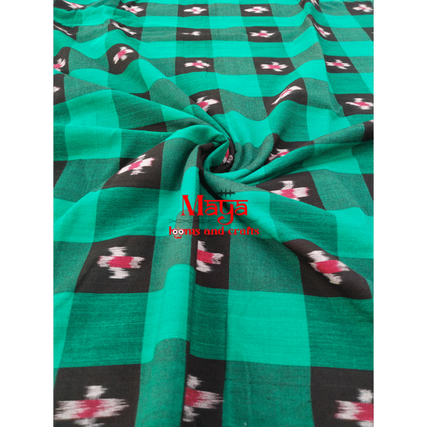Sambalpuri Check Pine Green Fabric