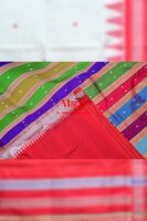 White red double Anchal Berhampuri silk