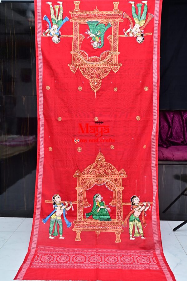 Hand-painted Doli cotton Patachitra dupatta