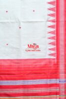 White red double Anchal Berhampuri silk