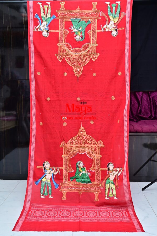 Hand-painted Doli cotton Patachitra dupatta