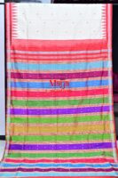 White red double Anchal Berhampuri silk