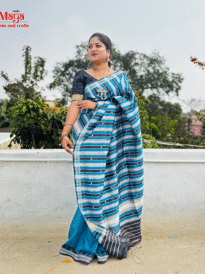 Berhampuri Saree Blue Color (5)