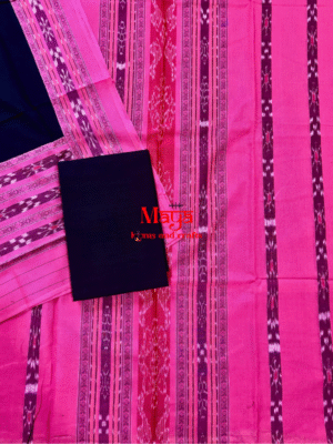 Sambalpuri Cotton Suit Set (Pink+Black)