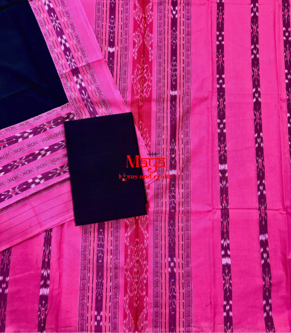 Sambalpuri Cotton Suit Set (Pink+Black)