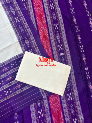 Sambalpuri Cotton Suit Set (Purple+White)