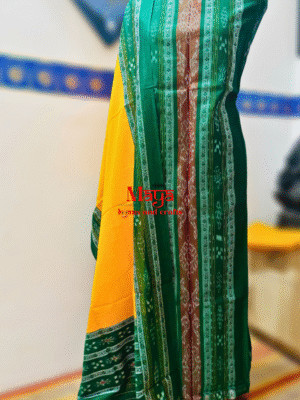 Cotton bandha patchwork suit set – Yellow and Green (2)